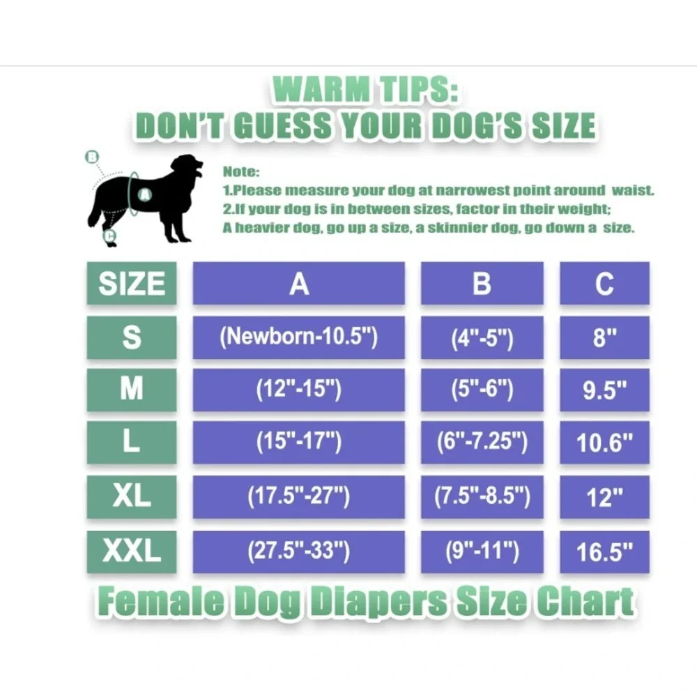 3pc Wegreeco Reusable‎ Female Dog Diapers Sz Medium Heat Period Black Solid Pee